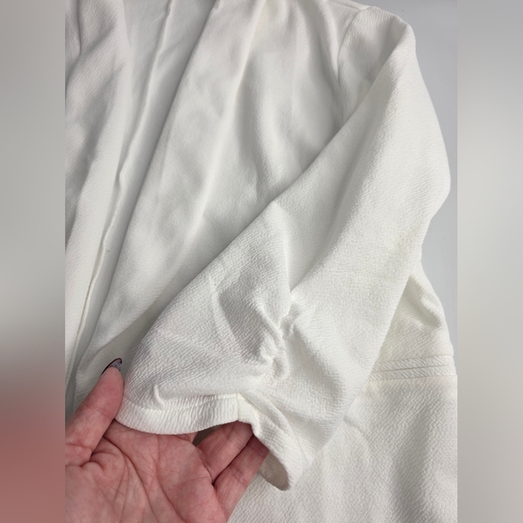 Maurices 2X Open White Blazer Ruched Sleeves Cj-3221 - Picture 4 of 11